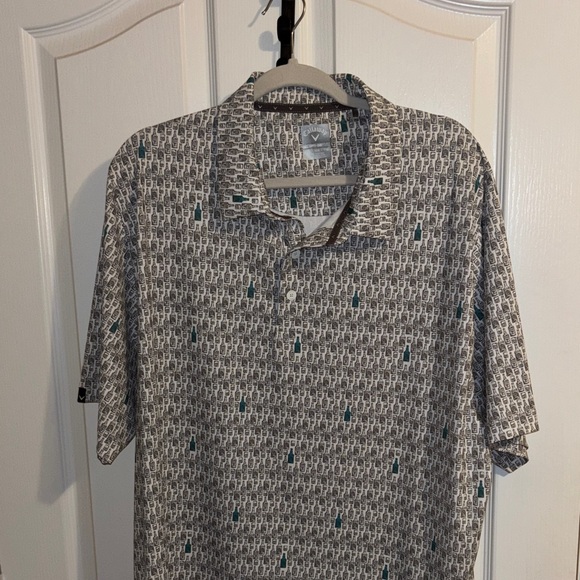 Callaway Men's Black and White Patterned Polo Shirt - Picture 1 of 4